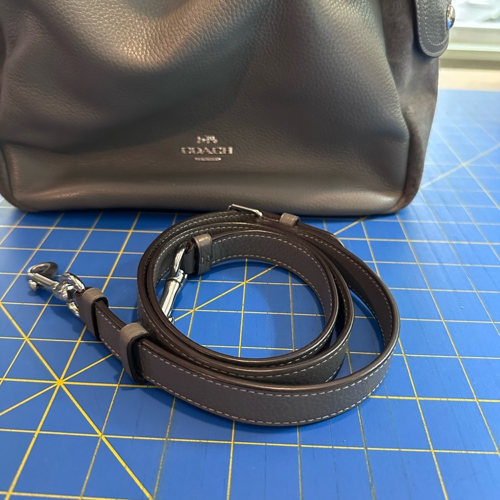 Coach Pennie Suede/Leather Gray Hobo Shoulder Bag
